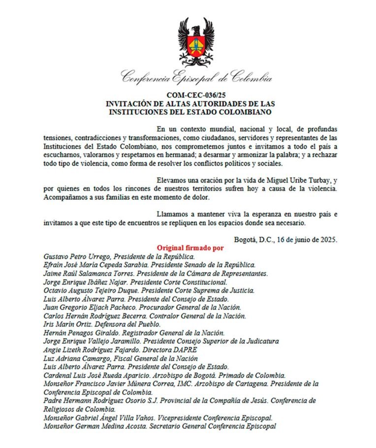 Ante Iglesia Católica: poderes públicos acuerdan rechazar todo tipo de violencia para resolver conflictos