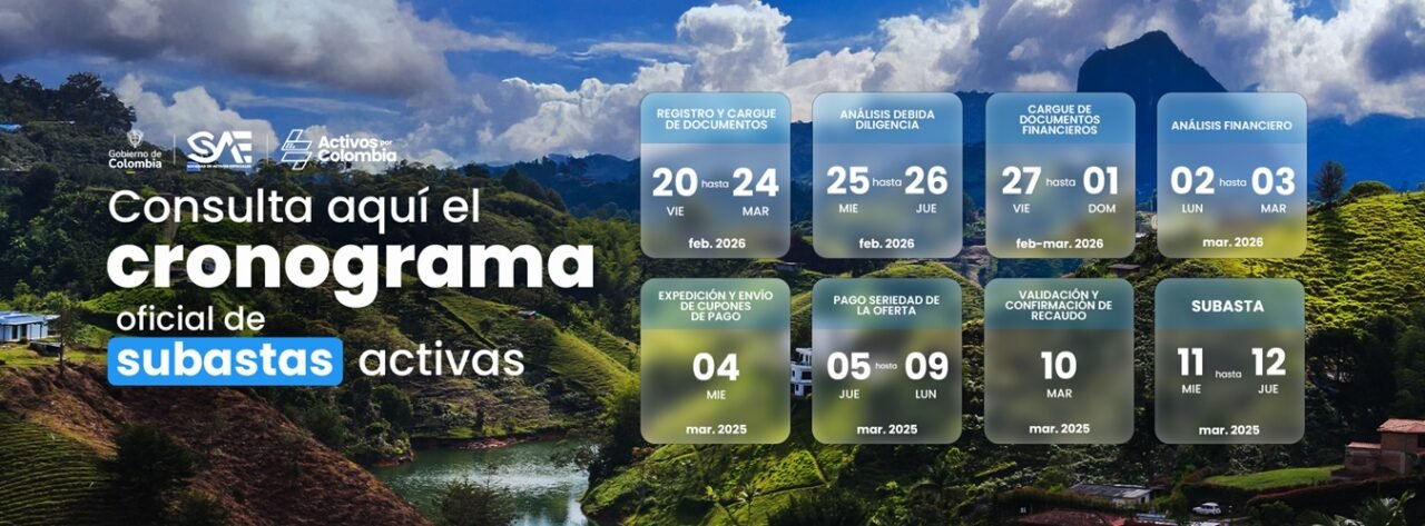 Activos por Colombia abre el calendario de subastas inmobiliarias 2026