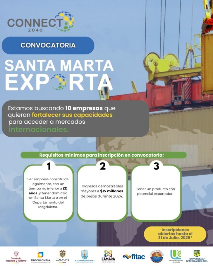 “Santa Marta Exporta”, convocatoria para fortalecer empresas con potencial internacional