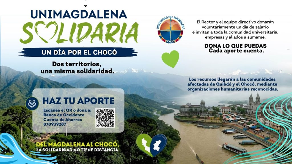 Unimagdalena convierte su solidaridad en ayuda para el Chocó