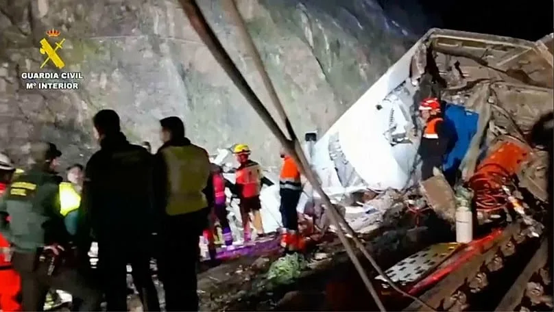 Rastros del trágico choque ferroviario