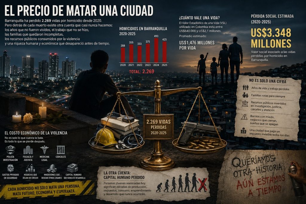 La Ley del Plomo: US$3.348 millones, el valor social de las vidas perdidas en Barranquilla por los asesinatos