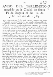 A propósito: Un terremoto dio origen al periodismo en Colombia