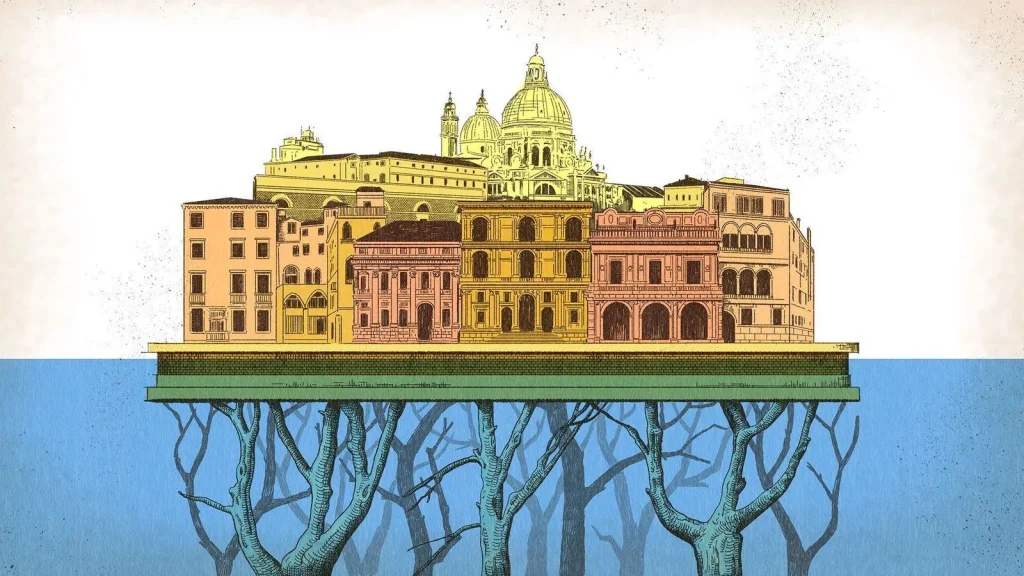 Cómo un “bosque invertido” de millones de árboles sostiene Venecia desde hace 1600 años