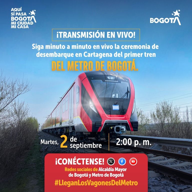 Este martes llega el primer tren del Metro de Bogotá