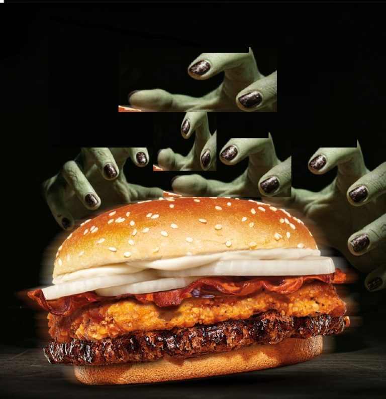 Hamburguesa con 3 proteínas: propuesta para Halloween