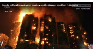 Incendio se propagó por varios edificios de Hong Kong: 44 muertos