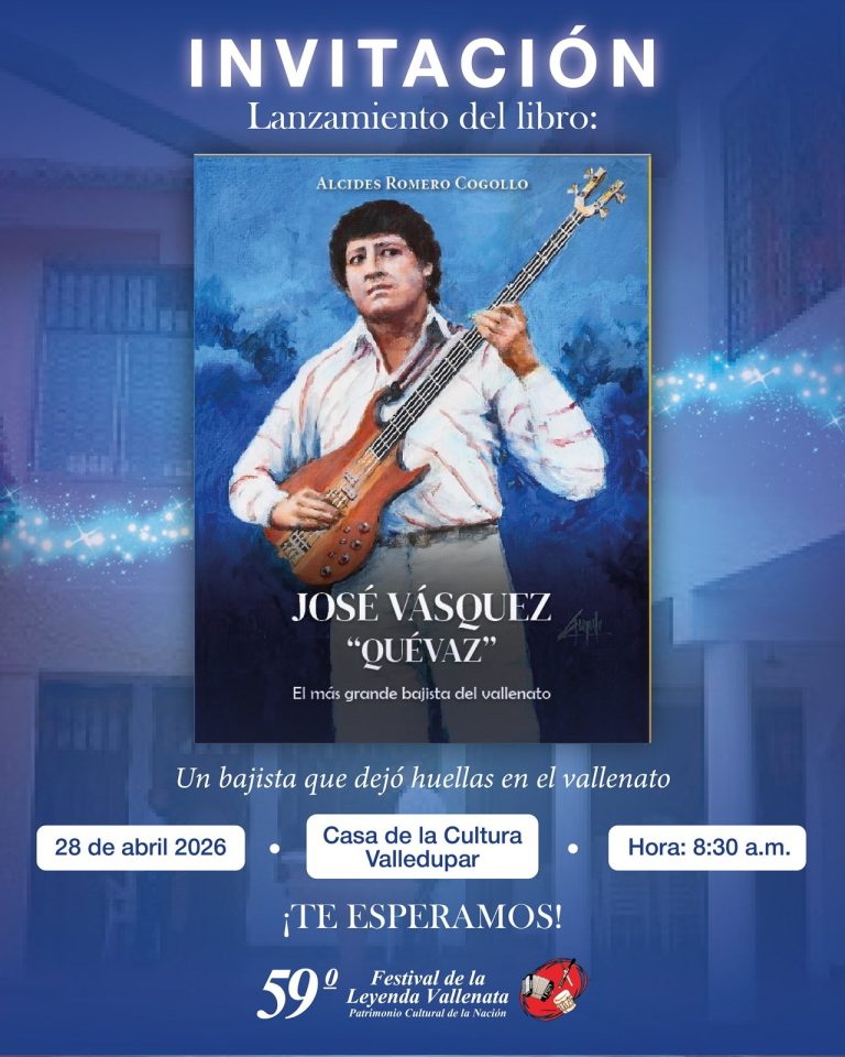 Libro sobre ‘José Vásquez ‘Quevaz’’ será presentado en el 59° Festival de la Leyenda Vallenata