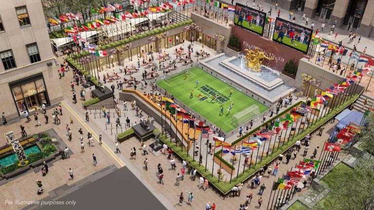 Rockefeller Center tendrá una cancha de fútbol para el Mundial 2026