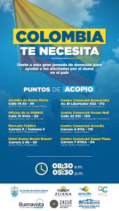 Santa Marta abre nuevos puntos de acopio para afectados por el terremoto